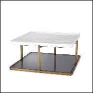 Coffee Table brushed brass finish ans white marble 24-Grant