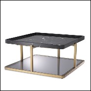 Coffee Table brushed brass finish and black marble 24-Grant Black