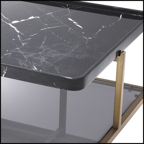 Coffee Table brushed brass finish and black marble 24-Grant Black