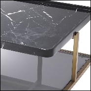 Table basse finition laiton brossé et marbre noir 24-Grant Black