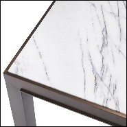 Table d'appoint finition bronze medium et marble bianco 24-Tardieu L