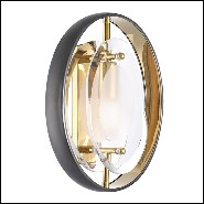 Wall Lamp with gunmetal ring and bevelled glass 24-Vinente