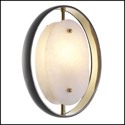 Wall Lamp with gunmetal finish ring and alabaster 24-Trissoni