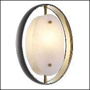 Wall Lamp with gunmetal finish ring and alabaster 24-Trissoni