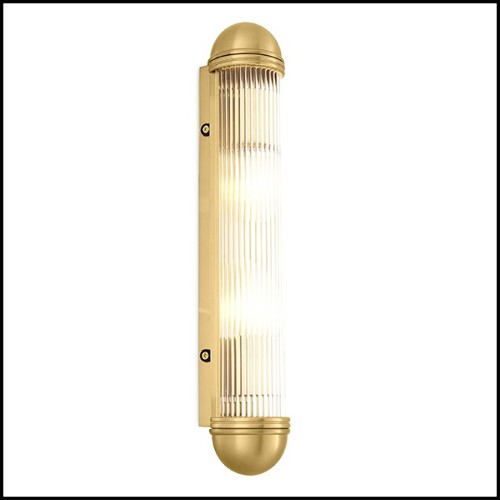 Wall Lamp antique brass finish and vertical glass rods 24-Auburn Brass