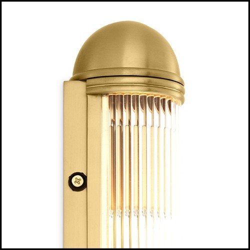 Wall Lamp antique brass finish and vertical glass rods 24-Auburn Brass