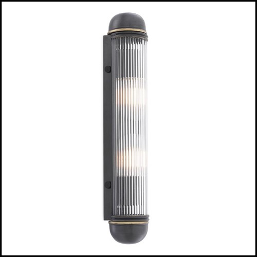 Wall Lamp in bronze highlight finish and vertical glass rods 24-Auburn