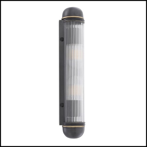 Wall Lamp in bronze highlight finish and vertical glass rods 24-Auburn
