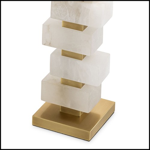 Lampe à poser finition laiton antique et albâtre 24-Amber