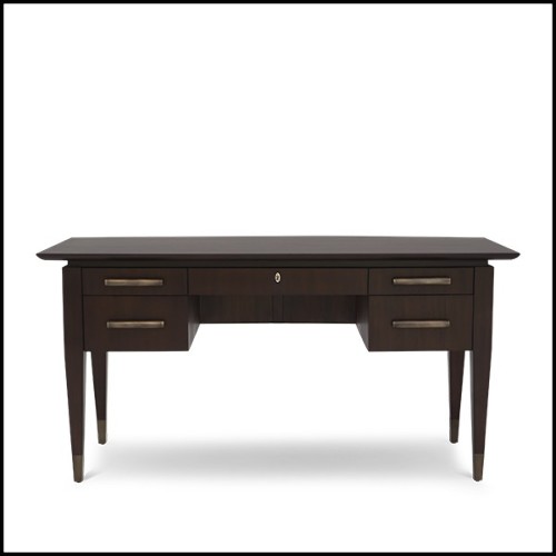 Desk in mahogany and antique brass handle 119-Liner Desk