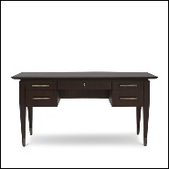 Bureau en acajou et poignée finition laiton antique 119-Liner Desk