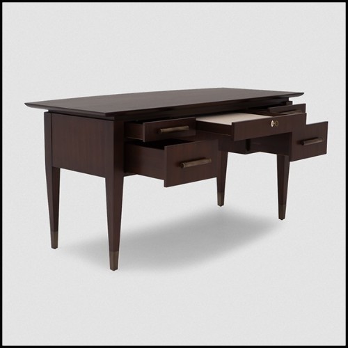 Desk in mahogany and antique brass handle 119-Liner Desk