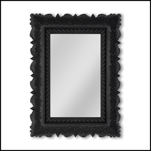 Mirror black satin frame and decorative passe partout 119-Retrato