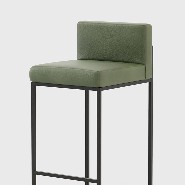 Tabouret de bar en fer noirci et cuir 174-Kaynes