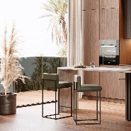 Tabouret de bar en fer noirci et cuir 174-Kaynes