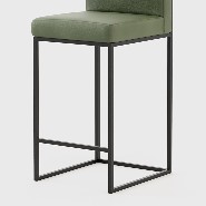Bar stool in solid wood and leather 174-Kaynes