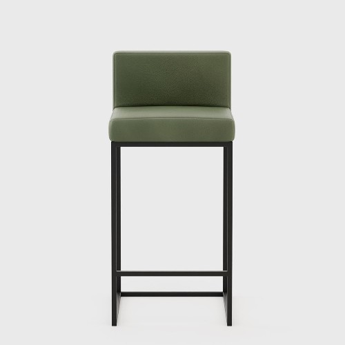 Bar stool in solid wood and leather 174-Kaynes