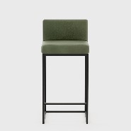 Bar stool in solid wood and leather 174-Kaynes