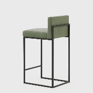 Tabouret de bar en fer noirci et cuir 174-Kaynes