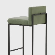 Bar stool in solid wood and leather 174-Kaynes