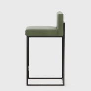 Bar stool in solid wood and leather 174-Kaynes