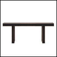Console in solid eucalyptus in smocked finish and black lacquered line 174-Welt