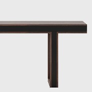 Console en eucalyptus massif finition smockée mate et ligne laquée noire 174-Welt