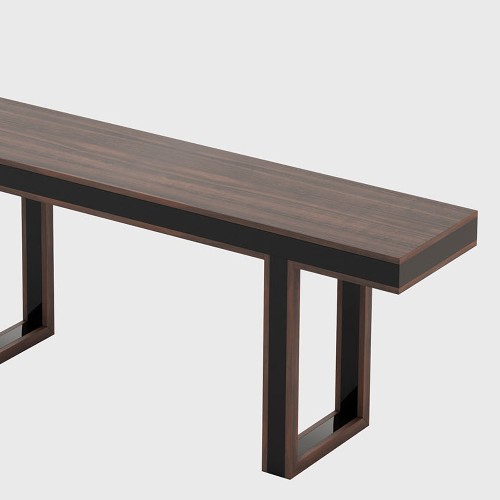 Console in solid eucalyptus in smocked finish and black lacquered line 174-Welt