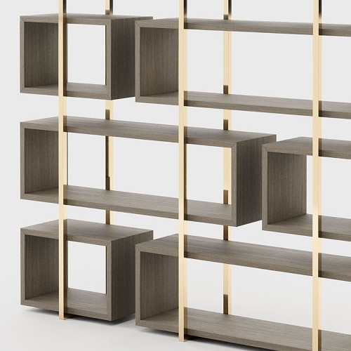 Bibliothèque avec structure verticale finition or 174-Escarpe