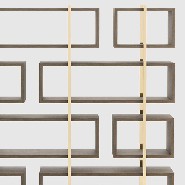 Bookcase with vertical frame in gold finish 174-Escarpe