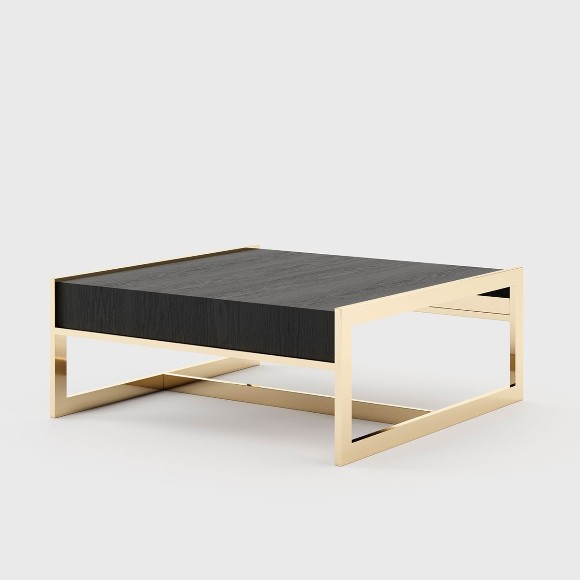 Coffee Table frame in gold finish solid ash black finish 174-Lounge Down