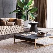 Coffee Table frame in gold finish solid ash black finish 174-Lounge Down