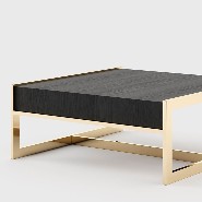 Table basse structure finition or et frêne finition noir 174-Lounge Down