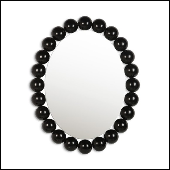 Mirror black satin finish pearls frame 119-Perles