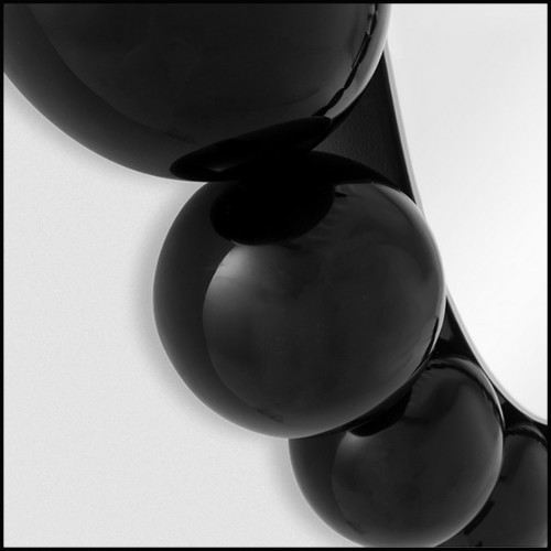 Miroir avec cadre en perles finition black satin 119-Perles
