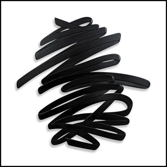 Wall decoration in solid wood Black Lacquer finish 119-Morrand