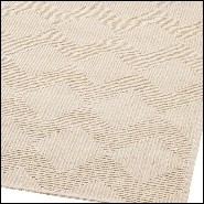 Tapis à motifs de lignes et carré en finition Ivoire 24-Byzance