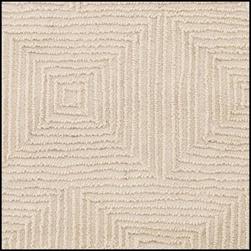 Tapis à motifs de lignes et carré en finition Ivoire 24-Byzance