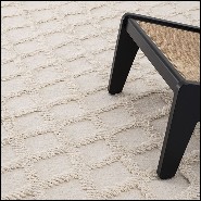 Carpet with diamond shape relief in Ivory finish 24-Carré