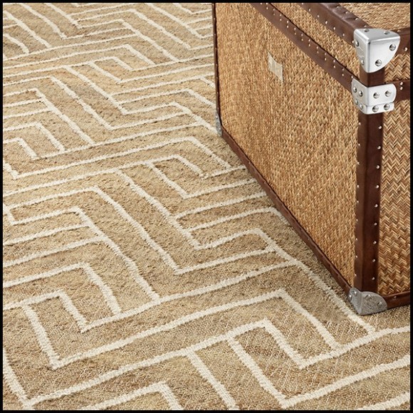 Tapis avec motif zigzag finition Natural et White 24-Sazerac