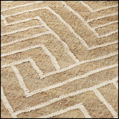 Carpet with zigzag pattern in Natural and White finish 24-Sazerac