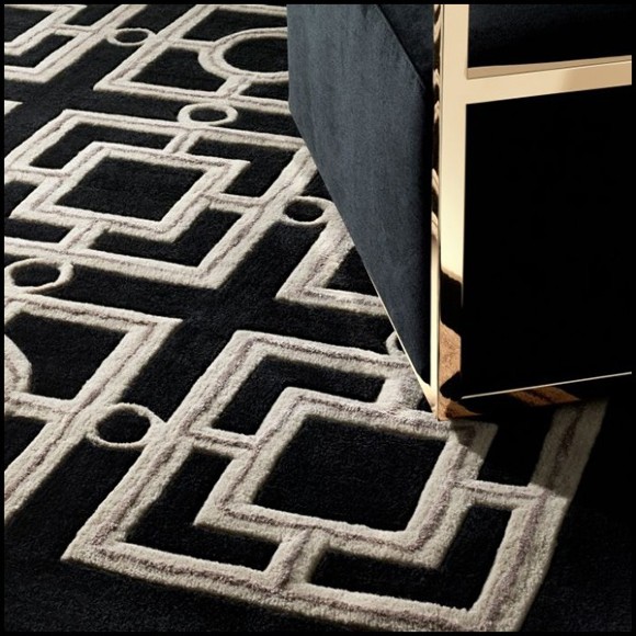 Carpet with Greek-like pattern in black finish 24-Evans