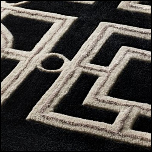 Carpet with Greek-like pattern in black finish 24-Evans