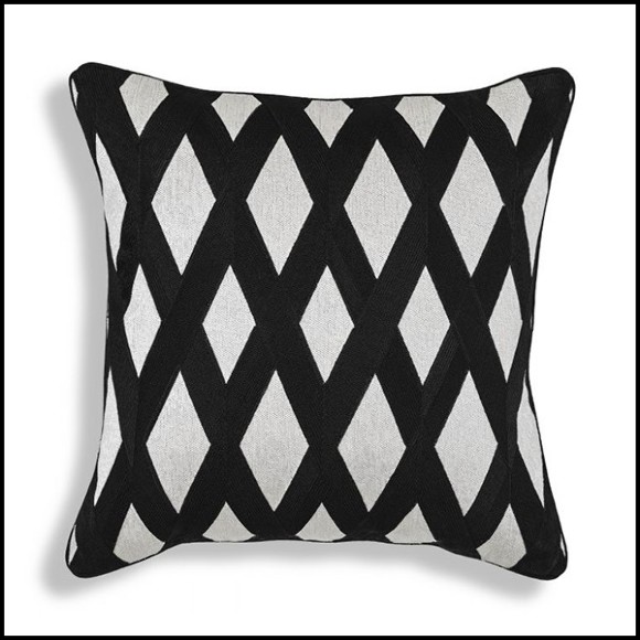 Coussin avec motif losange noir et blanc 24-Splender