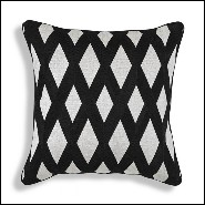 Coussin avec motif losange noir et blanc 24-Splender