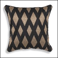 Coussin motif losange noir et or 24-Splender Gold