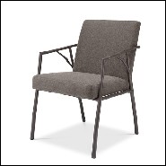 Chaise style branche avec tissu bru gris Abrasia 24-Antico Brown