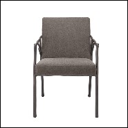 Chair branch like frame and Albrasia grey brown fabric 24-Antico Brown