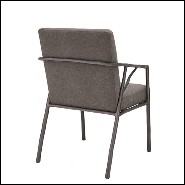 Chair branch like frame and Albrasia grey brown fabric 24-Antico Brown