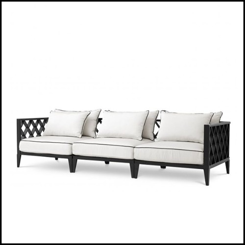 Sofa in matte white finish with cushion in canva finish 24-Ocean Club